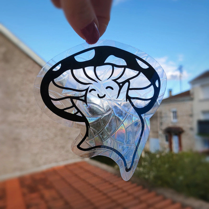 Suncatcher stickers Champignon qui danse