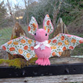 Peluche chauve souris Citrouille rose
